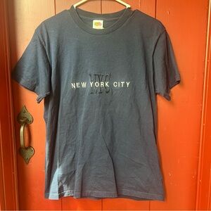Rare Vintage NYC New York City Embroidered Shirt Sz M